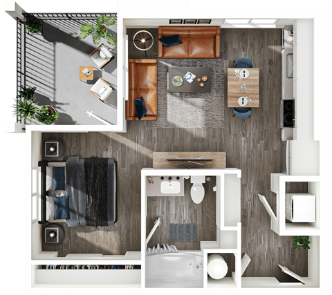 Halogen Apartments S1 3D Floor Plan